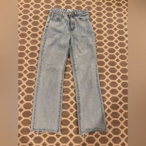 Princess Polly Light Blue Straight Leg Jeans